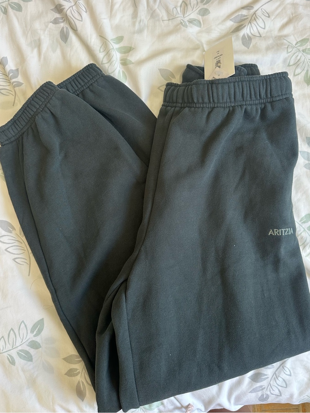 NWT Aritzia Cozy Sweatfleece Mega Jogger - Mineral Green - Size Small - Picture 2 of 3